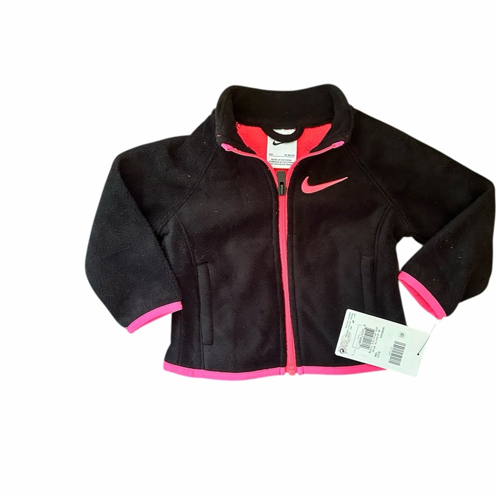 Nike Infant Fleece Black and Pink Jacket